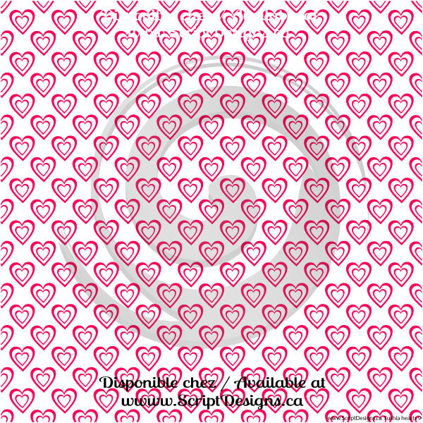 Fushia Hearts - Patterned Adhesive Vinyl (10 Different patterns available)