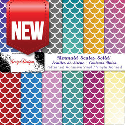 Mermaid Multi Colour Solid Large - Patterned Adhesive Vinyl (12 Designs)