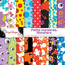 Monsters - Patterned Adhesive Vinyl (16 Different designs available)